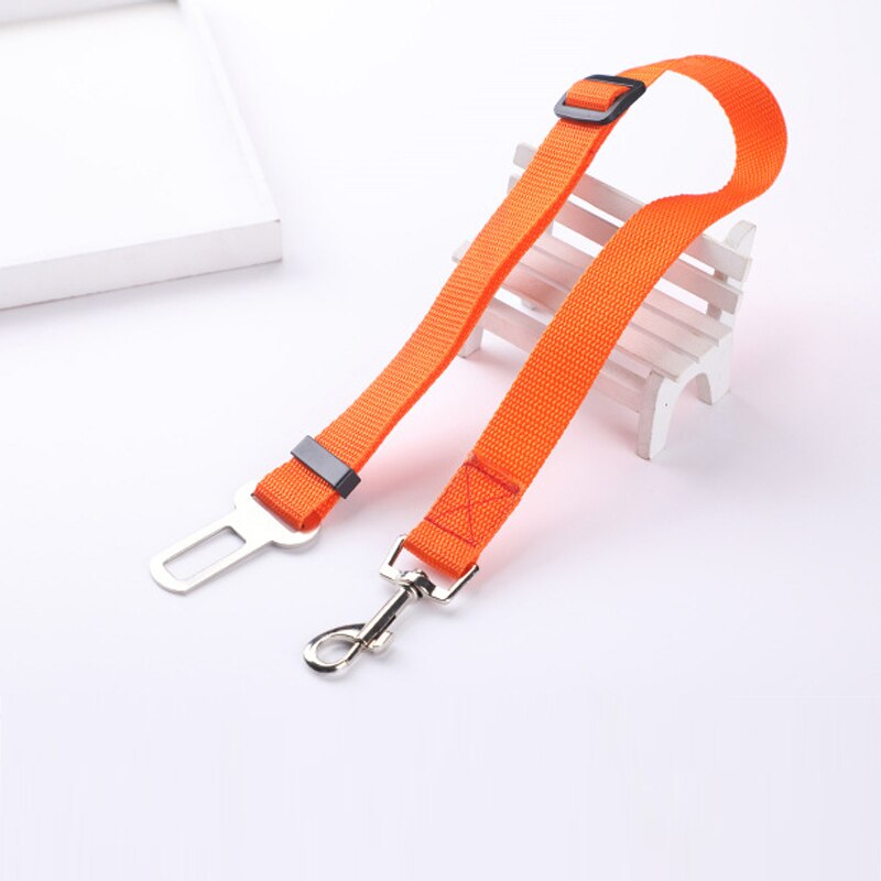 Pet Hond Kat Autogordel Hond Harnas Verstelbare Harnas Lead Leash Bulldog Voor Mutil Type Hond Of Kat: Orange