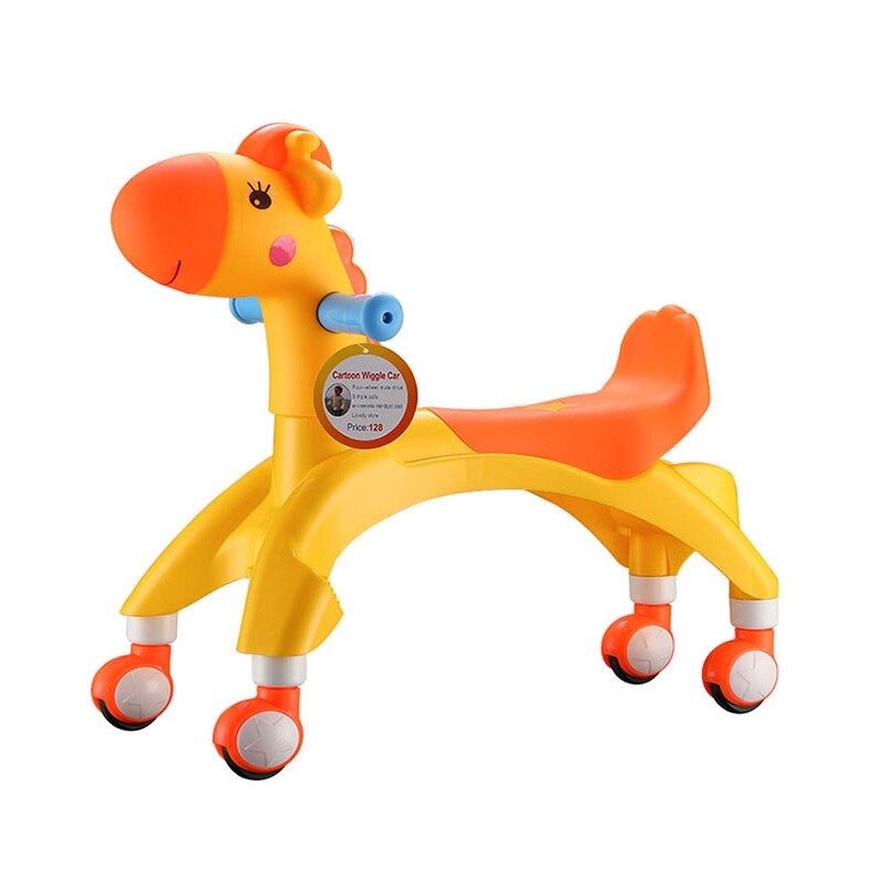 Bicicleta de equilibrio de dibujos animados para bebés y niños pequeños, juguete para aprender a caminar por primera persona: Naranja