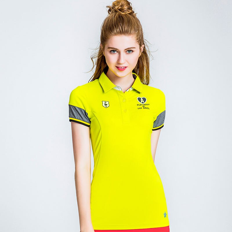 2020new primavera mujer golf camisa de manga corta de secado rápido cuello vuelto señora golf ropa