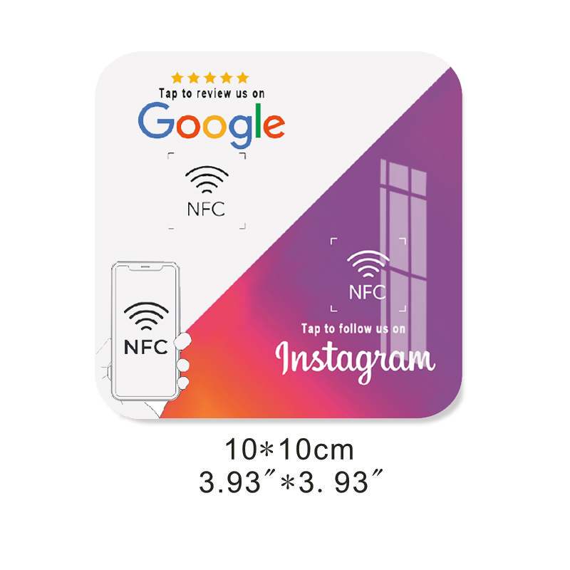 Acrylic NFC Plaque NFC Plate Google Reviews Increase Your Reviews: LIGHT BLUE