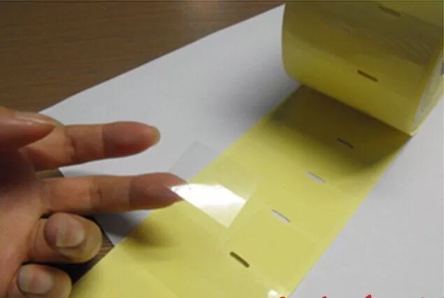 Transparent PET Clear label stickers roll for Zebra barcode printer ( with Resin thermal transfer ribbon ), 1 Roll, 40mm Core