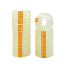 KROWN - Cinta Adhesiva ` Celo ´ Transparente 12 / 24 / 48 Uds. Para escuela, Cinta de Celofan, Suministros de Oficina, Cintas Papelería, Fixo, Pack Ahorro / 18mm x 35m: Pack de 12 Rollos