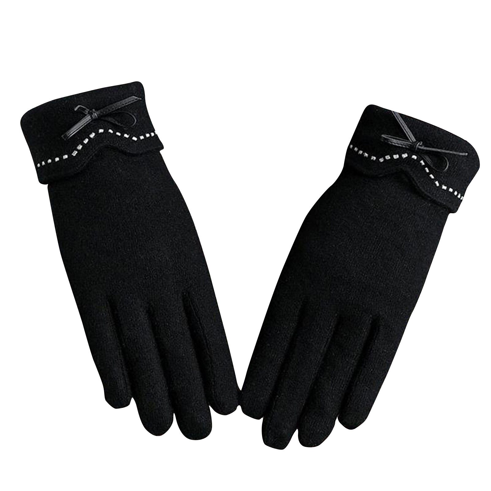 Vrouwen Winter Warme Wollen Handschoenen Elegante Vrouwelijke Dames Rijden Volledige Vinger Fluwelen Handschoenen Telefoon Spelen Goedkope: BK