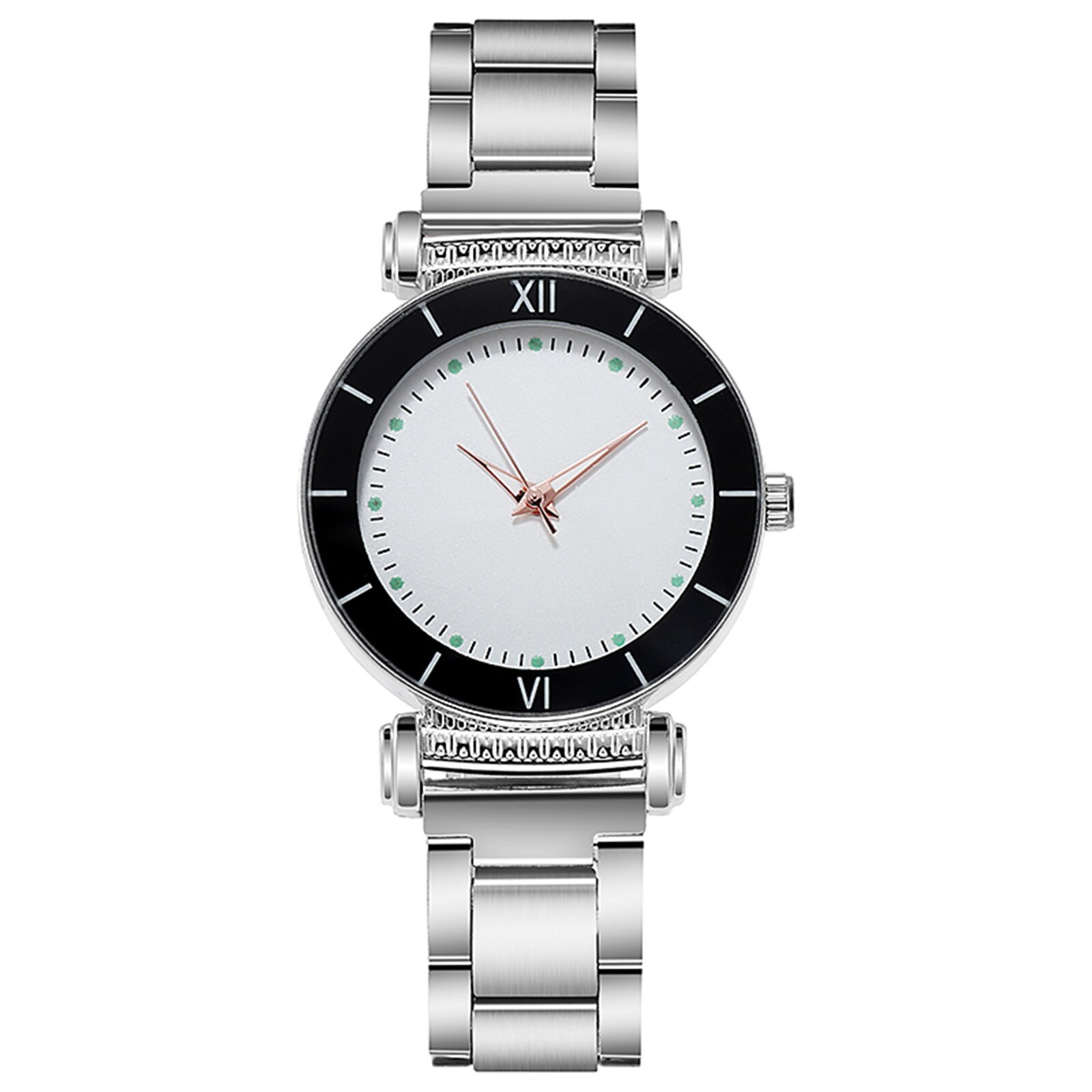 Reloj de gama alta para mujer, relojes de lujo con decoración de vestidos, reloj de cuarzo con esfera de acero inoxidable, reloj informal, reloj femenino #25