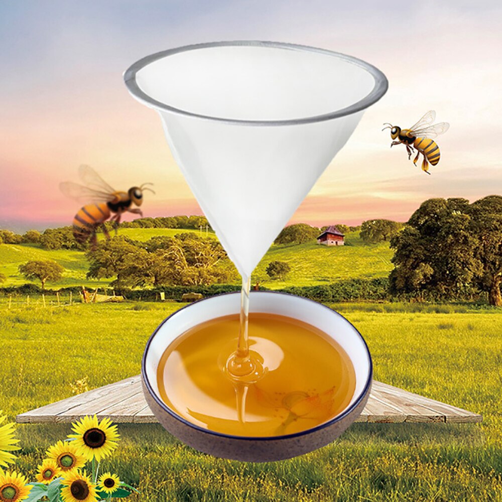 1 Uds filtro de flujo de miel malla de nylon cono Filtro de apicultura de fibra de red de abeja purificador de apicultor herramienta para colmena equipo de Apicultura