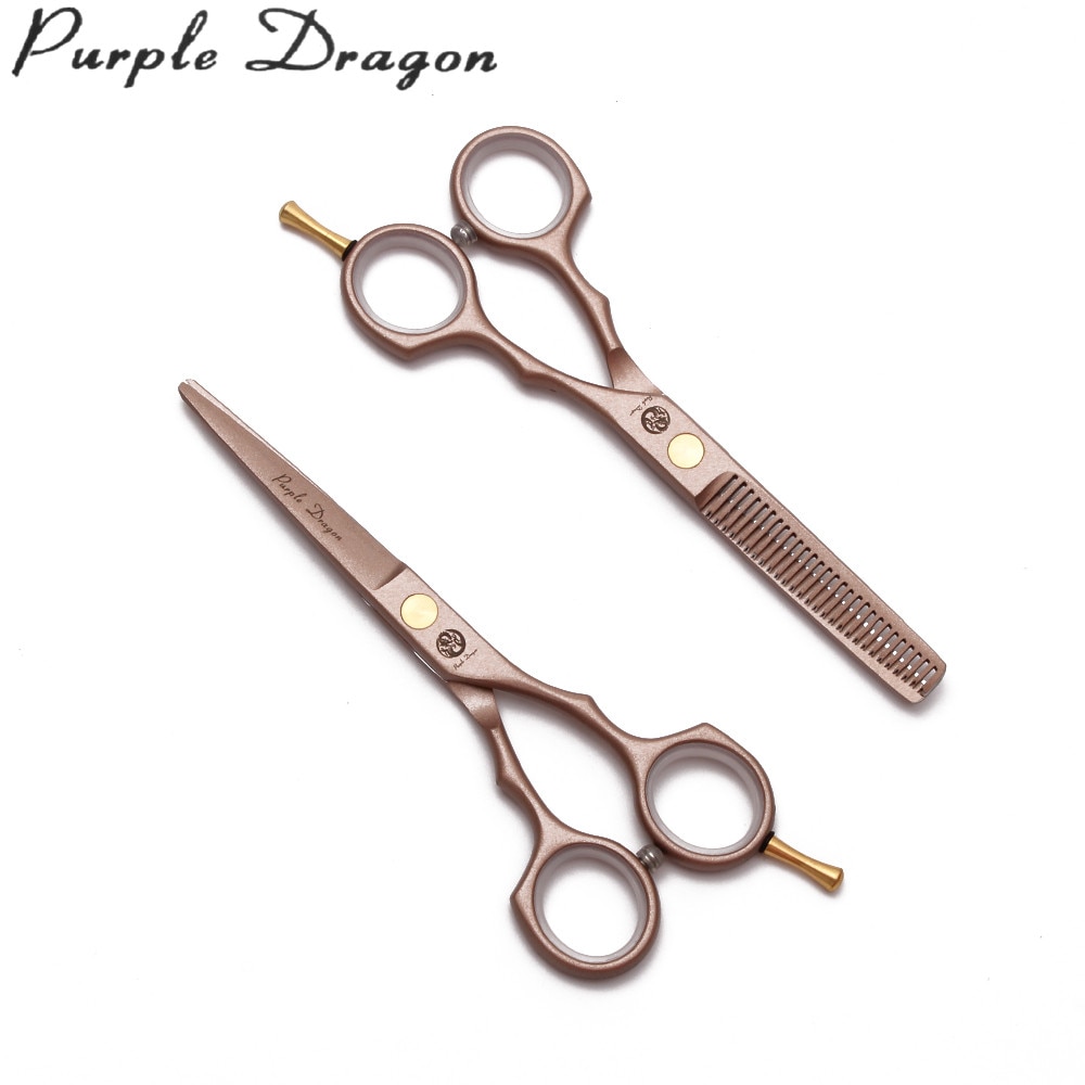 Z1104 5.5" 16cm JP Purple Dragon Rose Gold Scissors For Hairdresser Cutting Shears Thinning Scissors Hair Scissors