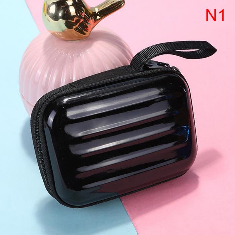 1PC Luggage Model Square Tin Iron Box / Mini Pouch / Key Purse / Pencil Case/steel Box/coin Storage Bag/headset Bag: N1