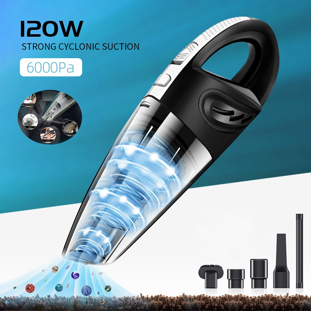Mini Car Vacuum Cleaner Powerful Cyclone Suction Wireless Vacuum Cleaner Fast Charge Portable Vacuum Cleaner for Car Home Pet