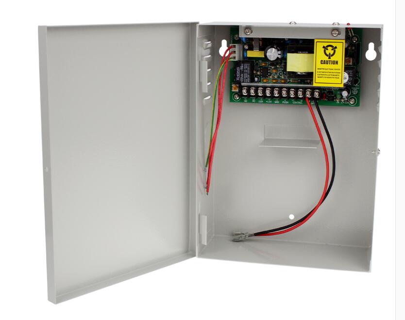 Interruptor de Control de acceso fuente de alimentación AC110 ~ 260V entrada DC12V5A salida para acceso cerradura de puerta soporte batería función de respaldo