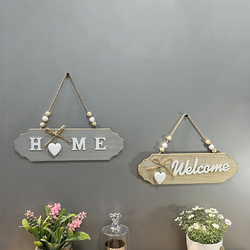 Letrero de madera para puerta Delantera, cartel de bienvenida, decoración del hogar, arco