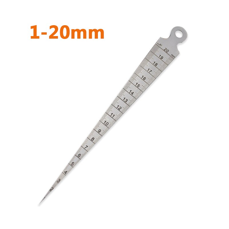 SONGJIATE stainless steel gap ruler straight steel ruler tapered ruler aperture gauge: 1-20mm