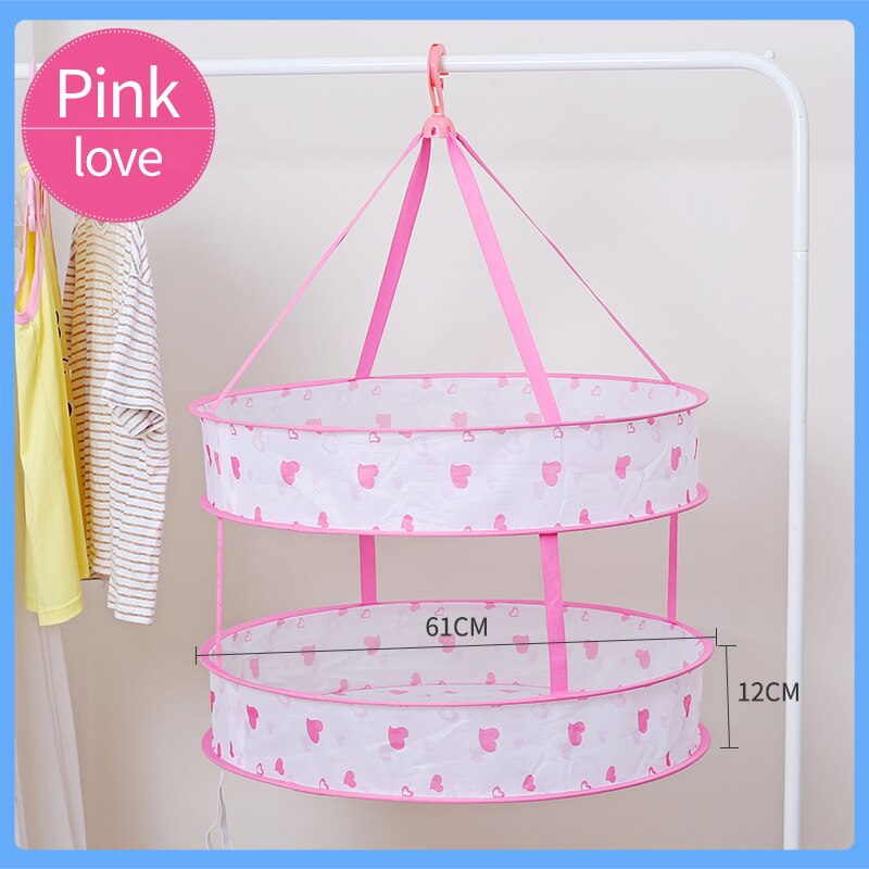 Liangduo Double-Layer Clothes Drying Net Hanging Clothes Laundry Basket Breathable Dryer Sweater Cloth Net Dry Rack Mesh Hanger: 2