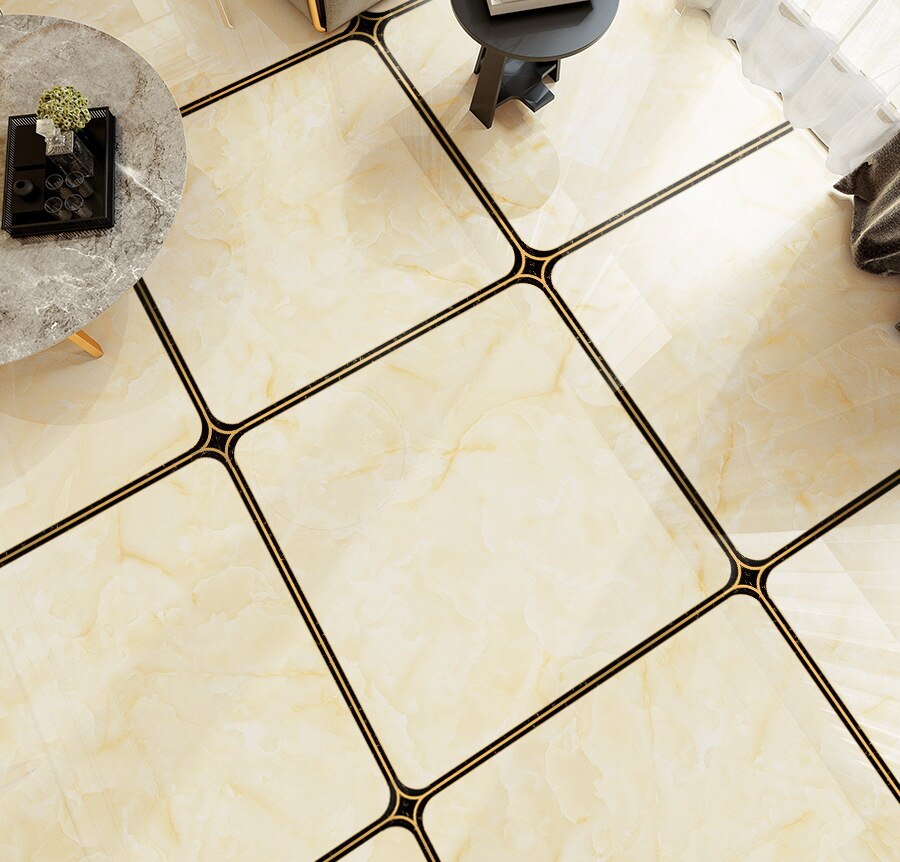 Black and Golden-US Joint Stickers Tile Gap Beautify Lines Stickers Wear-Resistant Floor Stickers Ground Us Joint Stick Self-Adh