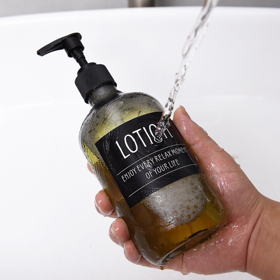6 stk etiketter klistermærker til sæbedispenser flasker lotion shampoo balsam fortrykte klistermærker køkken badeværelse etiketter