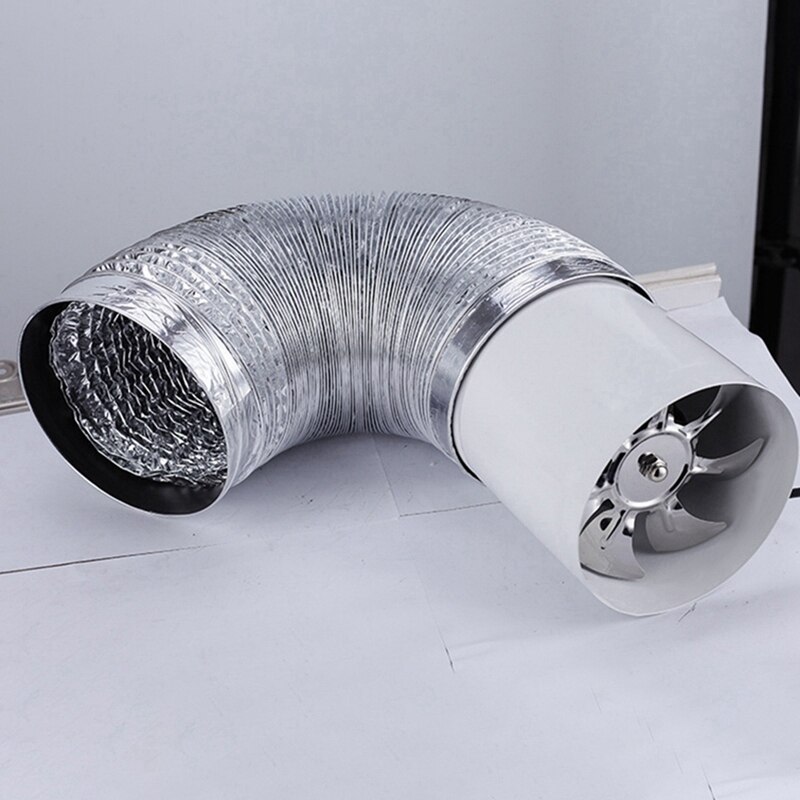 4 Inch Inline Duct Fan Air Ventilator Metal Pipe Ventilation Exhaust Fan Mini Extractor Wall Fan With Aluminum Ducting