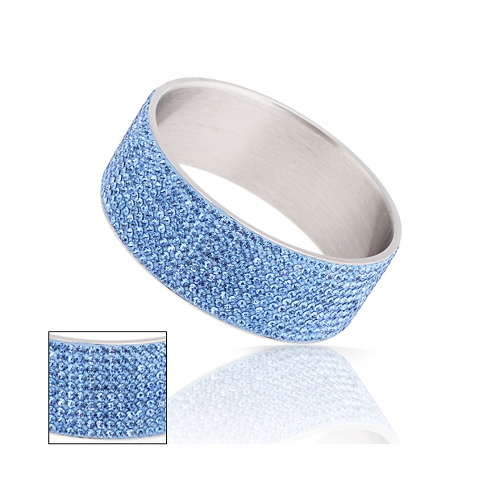 , joyería de , brazaletes de acero inoxidable, 10 filas, pulseras de cristal, colores mezclados