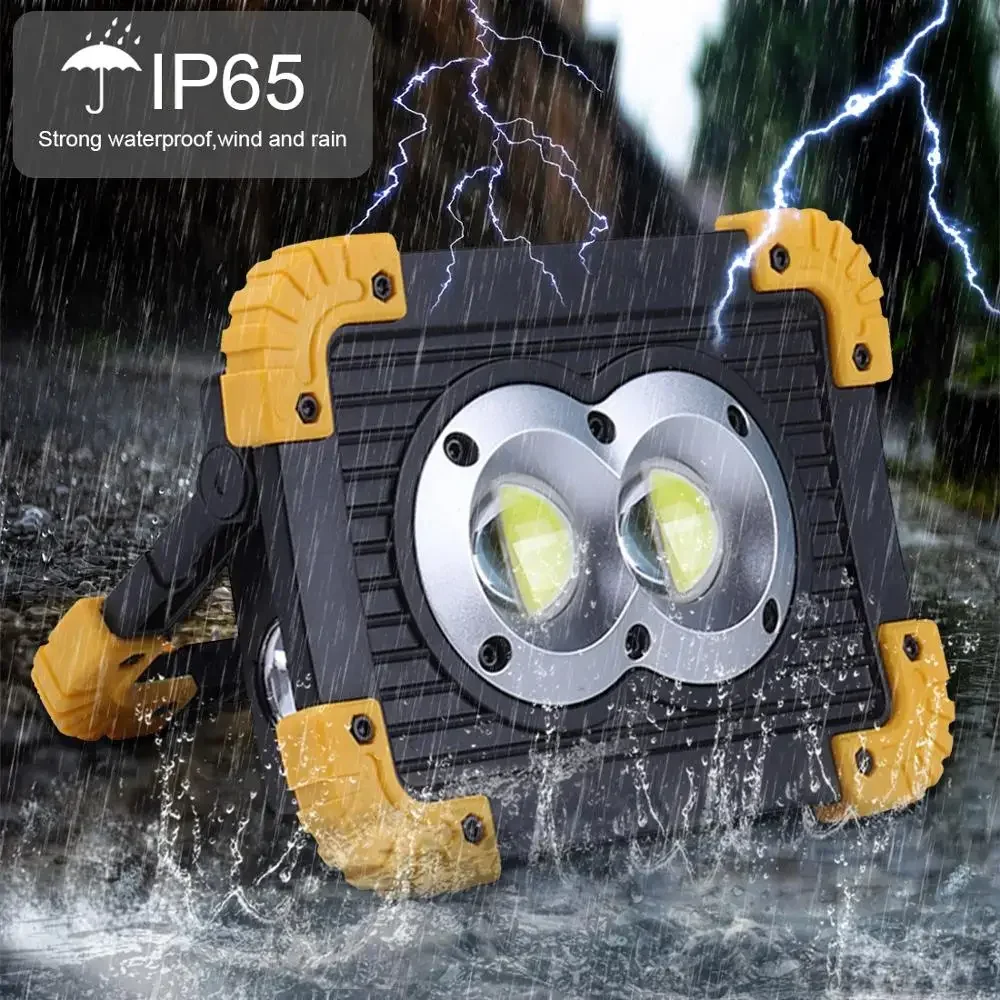 380W Powerful Spotlight Portable Work Lights LED Rechargeable Waterproof Outdoor Power Bank Lantern for Search Camping by 18650