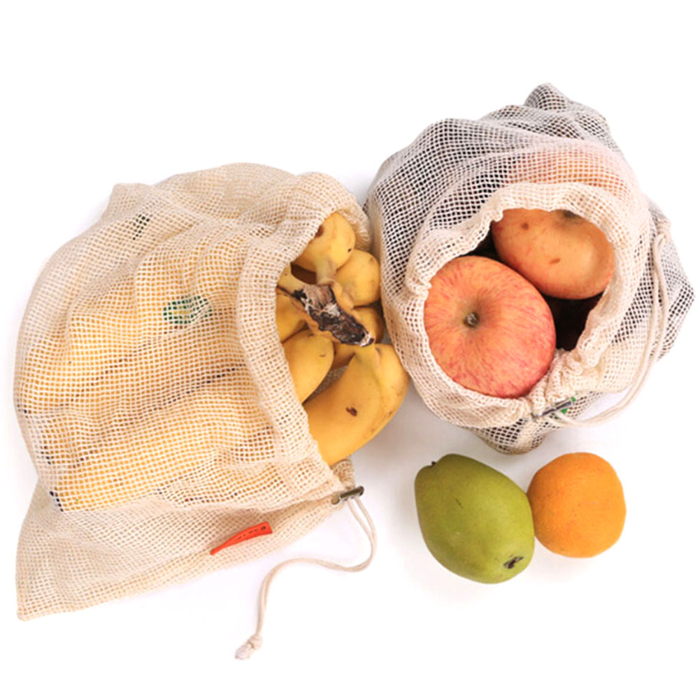 Reusable Gemüse Taschen Baumwolle Einkaufstasche Net Kordelzug Waschbar Küche Home Obst Lagerung Eco Tasche Mesh Einkaufstaschen