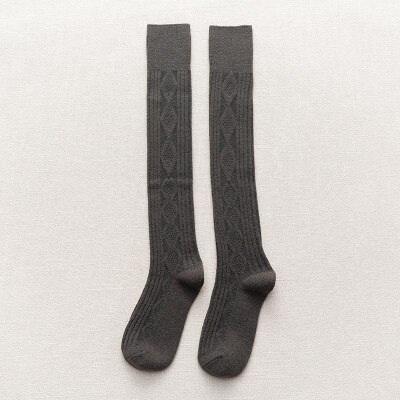 Tykke varme sokker vinter kvinder langstrømpe varme lår høje sokker dame piger uld over knæ sokker vinter termisk blød: 1