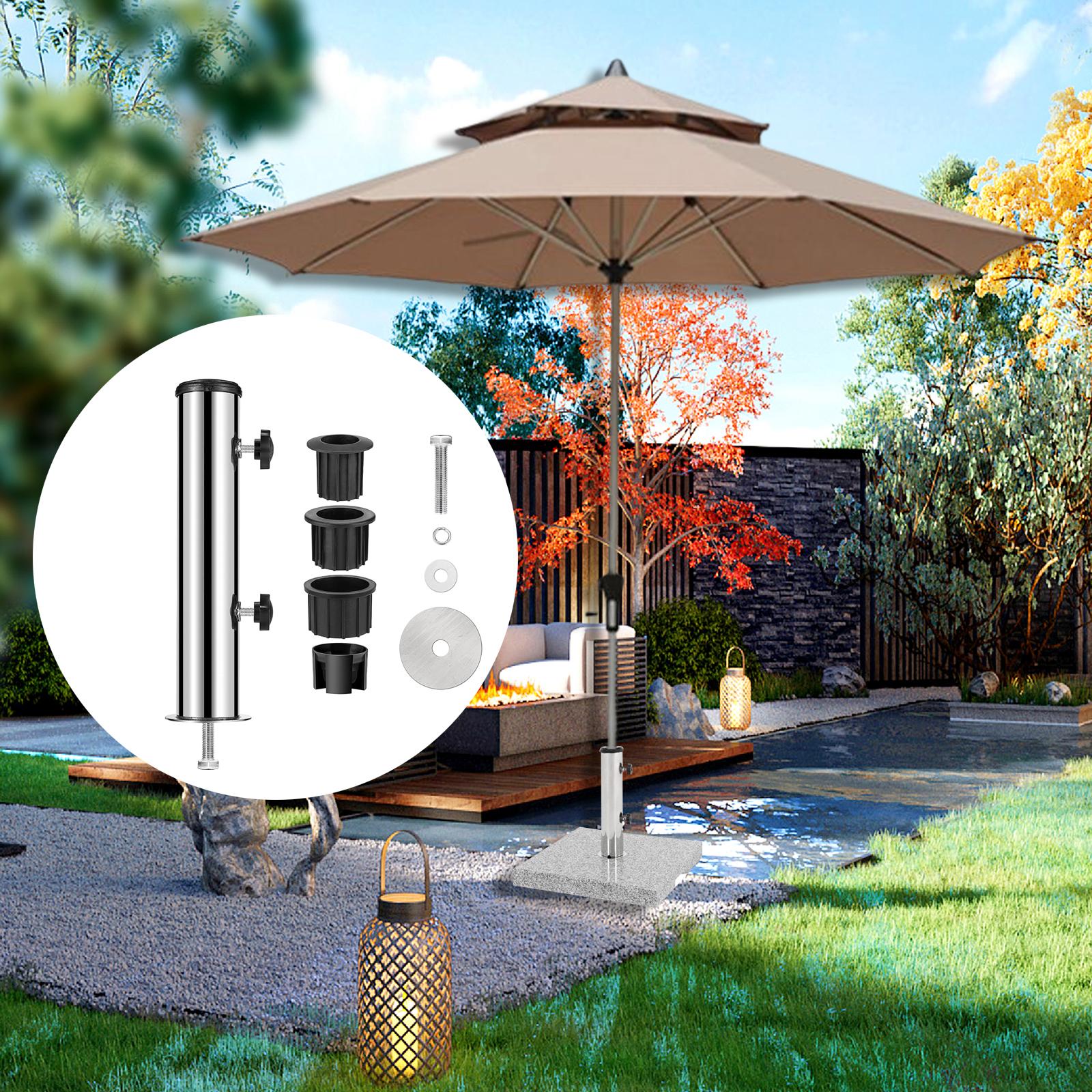 Parasolstativ til rør, udskiftning af parasol i stål, kraftige stativer, baser til terrasse til græsplæne, sommerstrand, baghave, balkon, pontoner