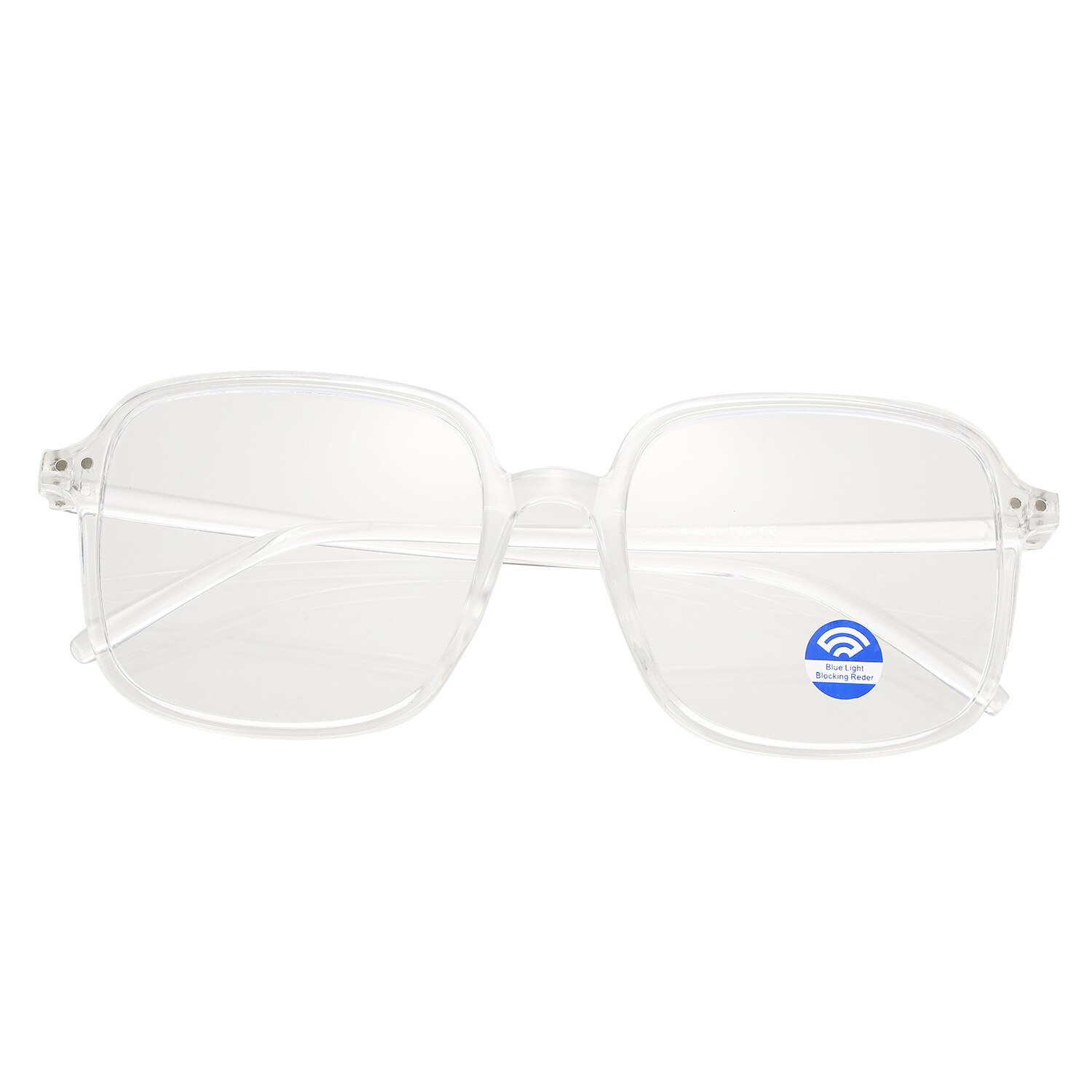 Fleksible briller bærbare læsebriller unisex optiske briller anti-blå lys briller firkantede rammer computerglas: Gennemsigtig