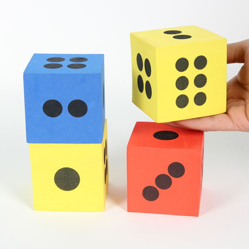 8pcs EVA Foam Dice Party Game Playing Dice Block Entertainment Dice Math Educational Toys - Size L (Random Color)