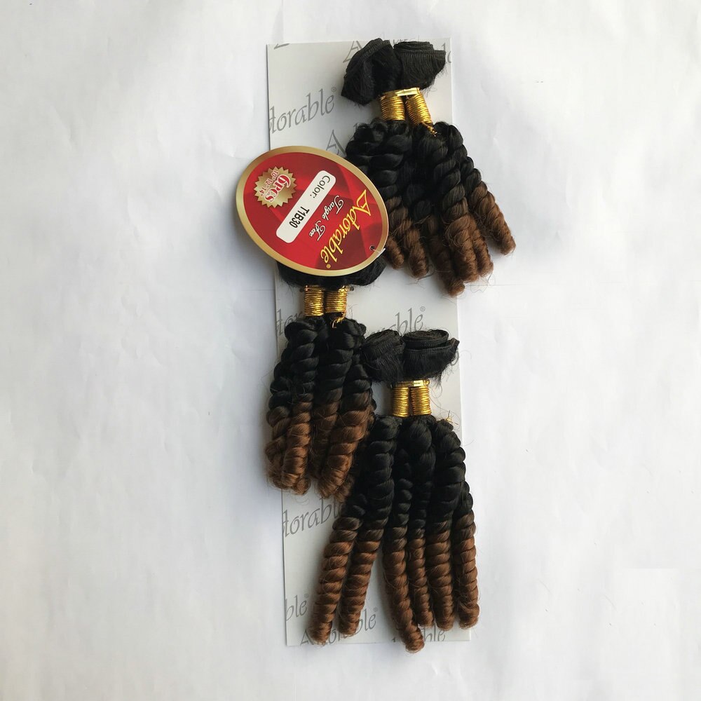 Adorable Full Packet Synthetic Hair Weaving Loose Wave 6 In 1 Set,Soft Heat Resistant Fiber Hair Bundles Go 6pcs Ombre Color