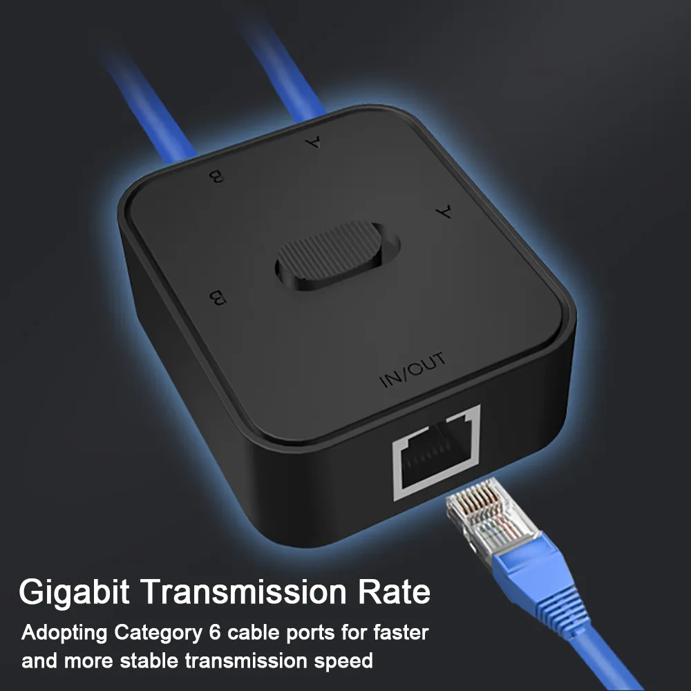 2 Hafen 1000 Mbit/s Gigabit Netzwerk schalten RJ45 schalten Netzwerk Splitter Kabel Verlängerung Wähler Energie kostenlos 2 Weg Adapter Stecker