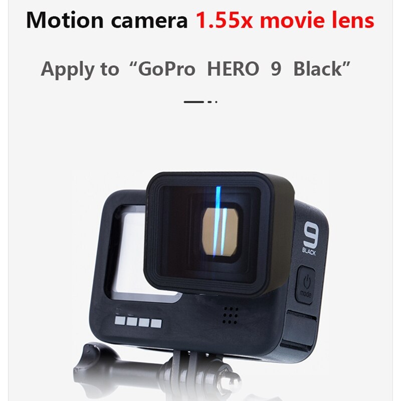 Anamorphic Breedbeeld Lens Voor Gopro Hero 9 Black Action Camera 1.55X Cinema Lens