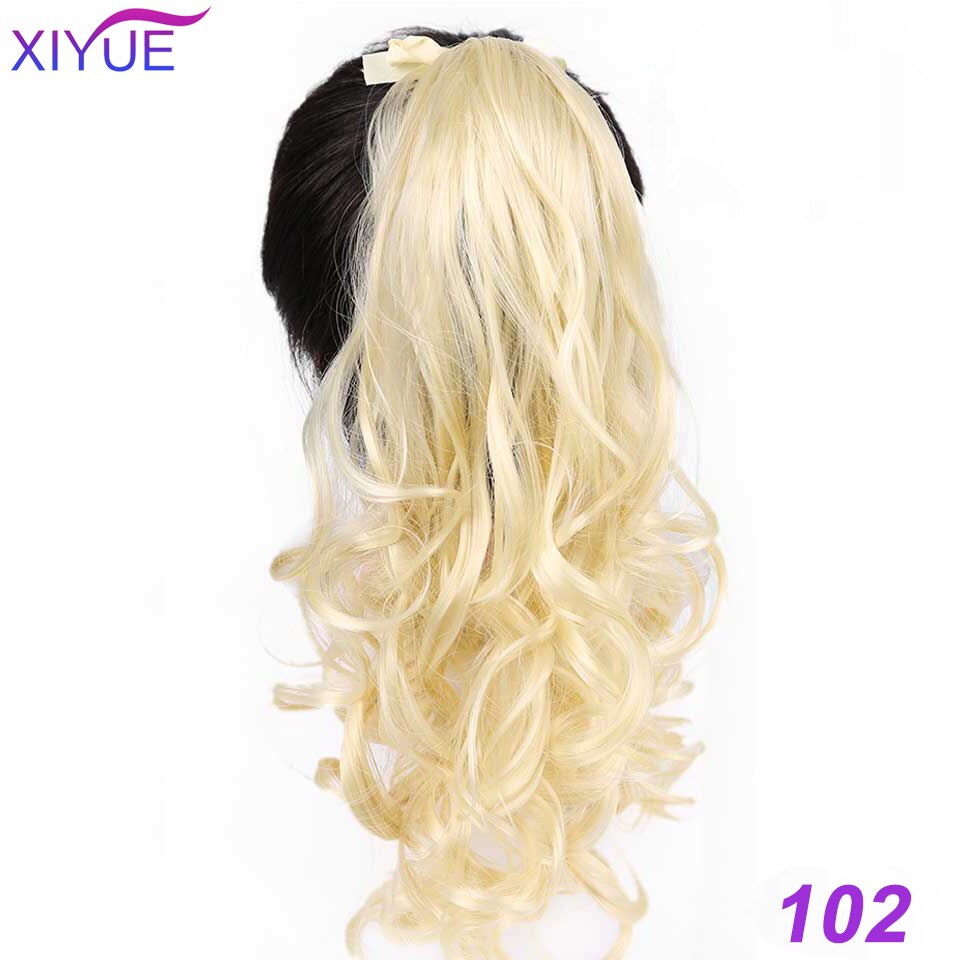 Xiyue Lange Krullend Clip In Haar Staart Valse Haar Paardenstaart Haarstukje Met Haarspelden Synthetisch Haar Pony Tail Hair Extension Voor vrouwen: PT110-102