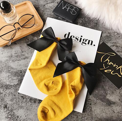 Chaussettes en coton à gros nœud pour femmes, à la , colorées, Kawaii, mignonnes, pour filles: 7