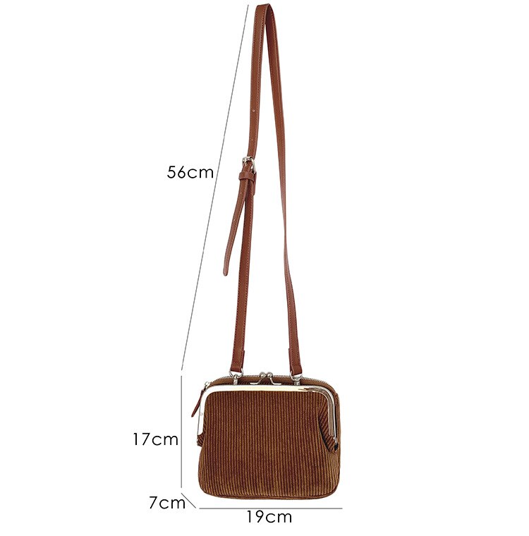 Mode Clip Shell Vrouwen Schoudertassen Handtassen Retro Corduroy Crossbody Bag Vrouwelijke Kleine Portemonnees Koppelingen Winter