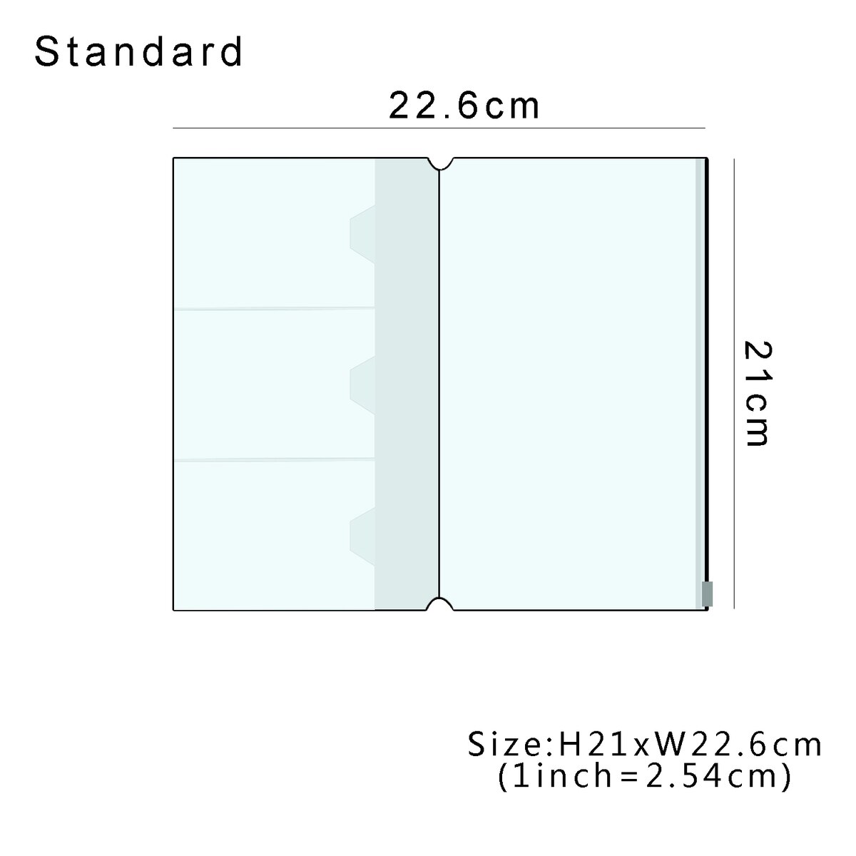 PVC Zipper Pocket File Folder Travel Journal Notebook Planner Accessories Card Holder Storage Pouch Bag A5/Regular/Passport: Standard 210x236mm