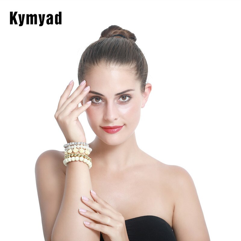 Kymyad – bracelet élastique pour femme, Bijoux d&#39;été, perles, fleurs, Bracelets pour femme, Bracelets porte-bonheur