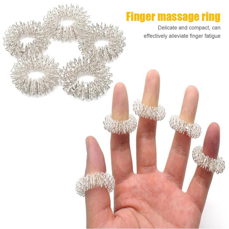 5 stuks /10 stuks ijzeren vingermassage ring acupunctuur ring hand vinger ontspanningsmassage afvallen gezondheidszorg hulpmiddelen