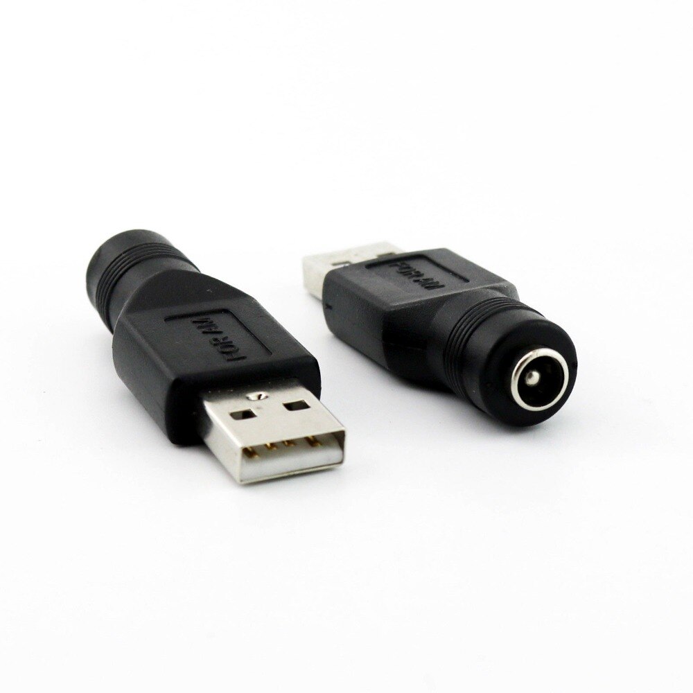 20x USB 2.0 A To 5.5mm x 2.1mm Female Jack DC Power Converter Charger Adapter Connector Straight Black