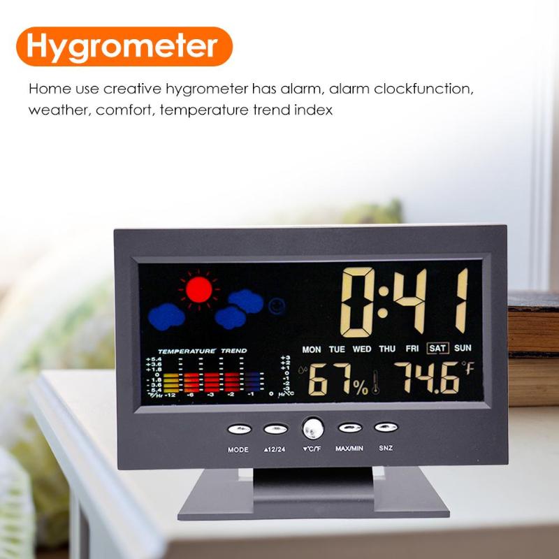 Portable Electronic Digital Mini LCD Screen Temperature Humidity Accurate Monitor with Bracket for Indoor Weather