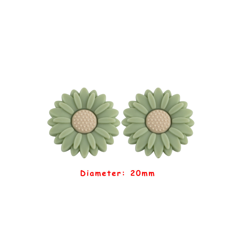 Sunrony 10 Stück Mini Blatt Blume Silikon Perlen für Schmuckherstellung Lebensmittelqualität DIY Schnullerkette Halskette Zubehör Babyspielzeug: Licht Gelb