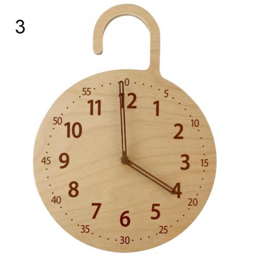 Arabic Numeral Round Wooden Digital Wall Clock Silent Living Room Wall Decor Saat Home Decoration Watch Wall: 03