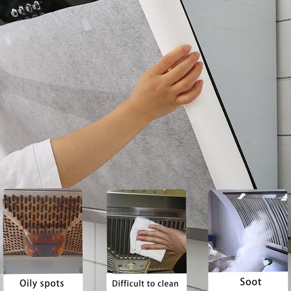 Papel de filtro de aceite de Campana Extractora, adhesivo transparente absorbente de aceite a prueba de humedad, adhesivo a prueba de aceite, suministros de cocina, 5M, 10M