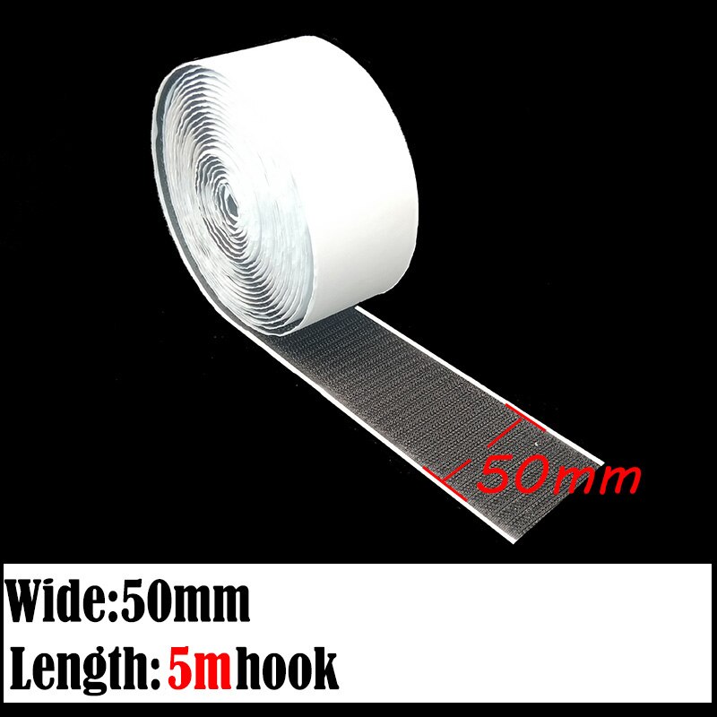 5 Meters/roll self-adhesive velcros hook and loop fastener tape adhesive velcros magic strap sticker velcros adhesive Glue DIY: 50mm 5m hook