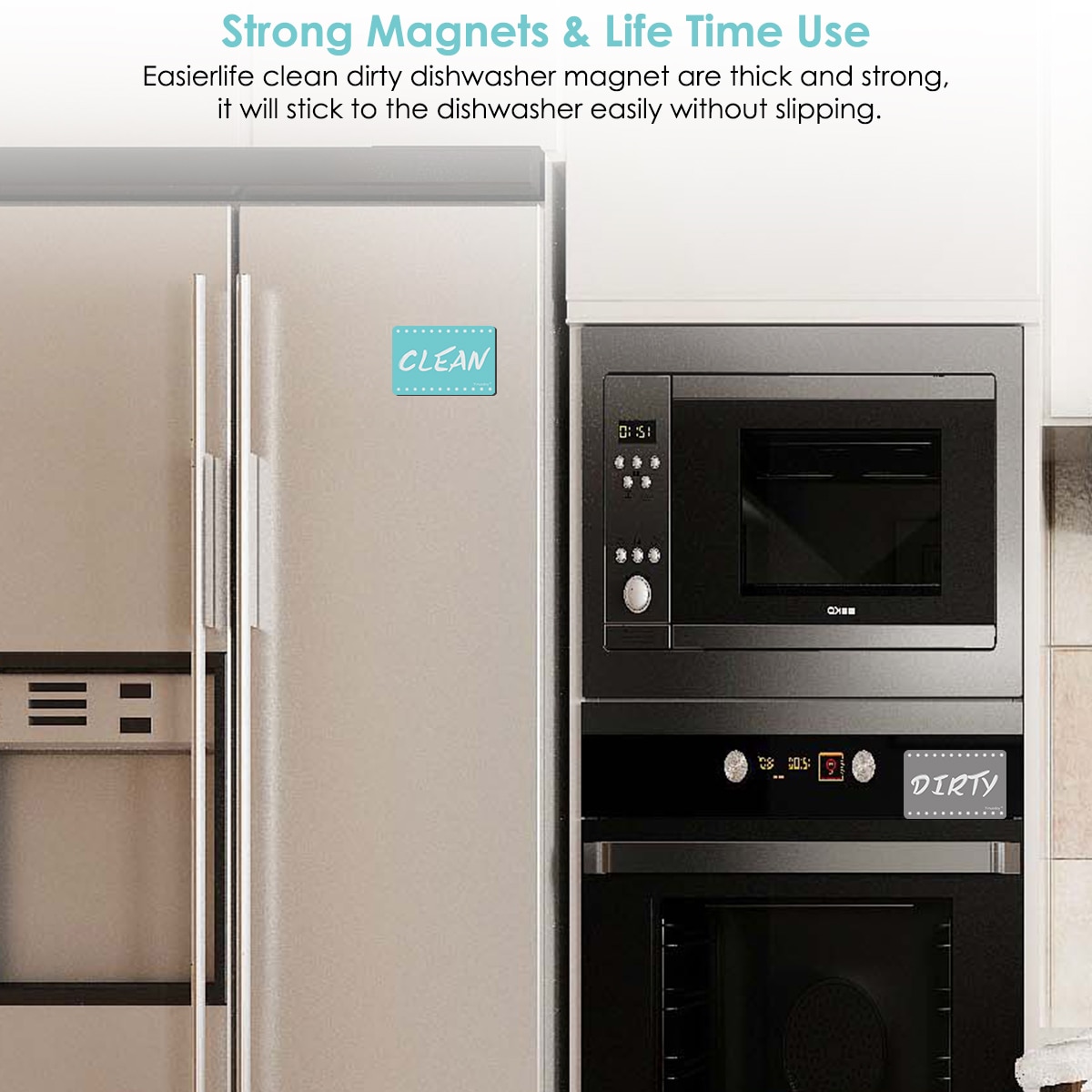 3.54x2.36inch Dishwasher Magnet Clean Dirty Sign Reversible Double Sided Dish Washer Clean Dirty Indicator No damage no residue