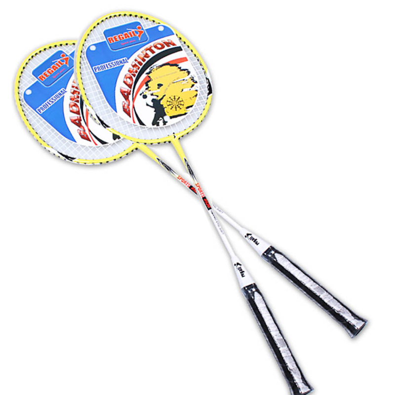 2 badmintonrackets in een set, gemaakt van ijzerlegering, lichtgewicht