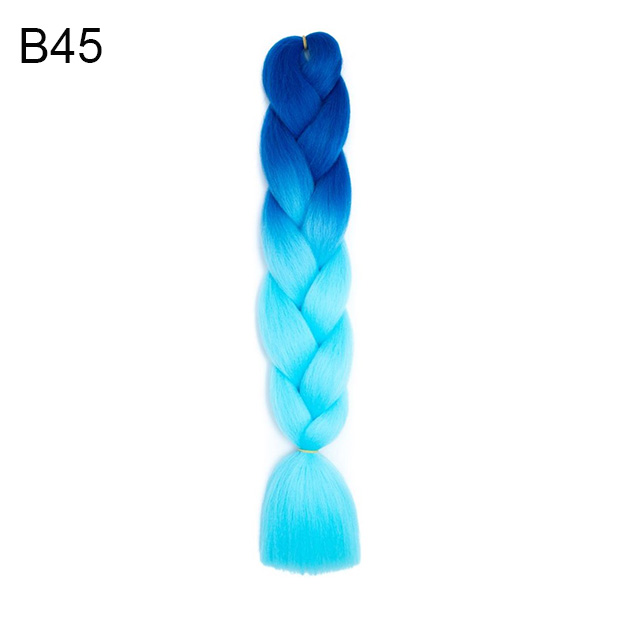 24Inch Synthetic Braiding Hair Extension Ombre Color Rainbow DIY Jumbo Hair Pink Red Blue Hairstyle for Women