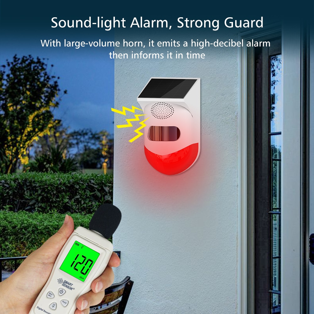 Tuya-sirena PIR inalámbrica para exteriores, Detector de infrarrojos Solar, WiFi, resistente al agua, antirrobo, GSM, sistema de alarma de seguridad
