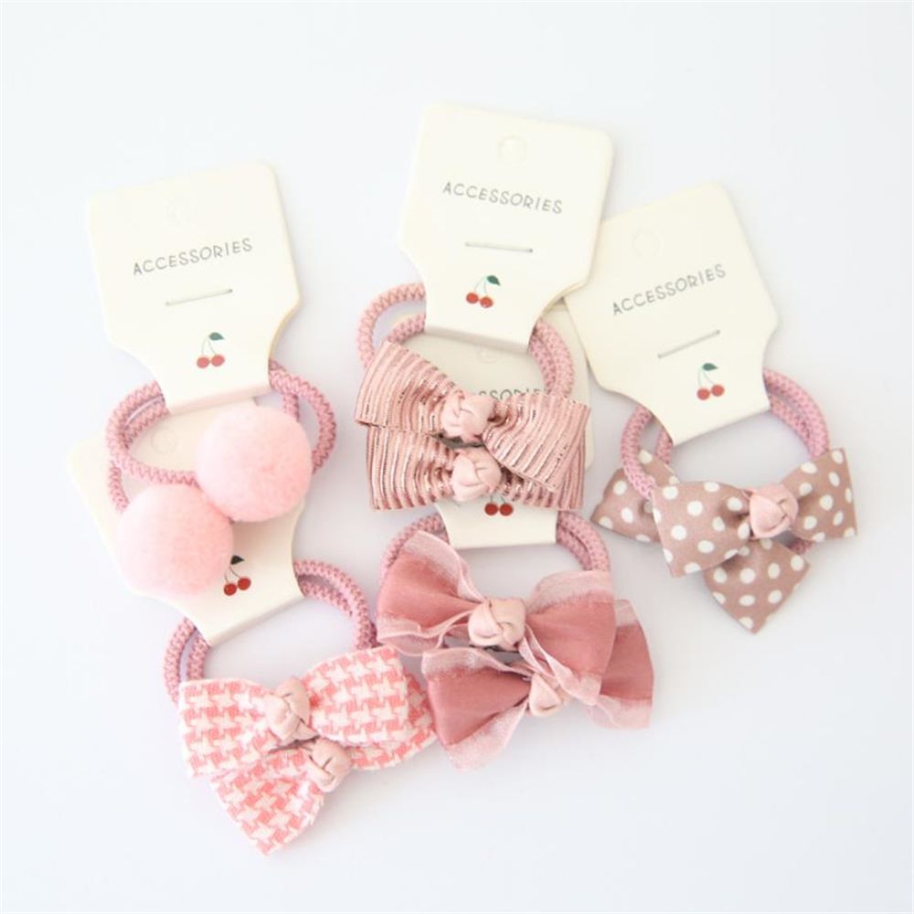 Cinta de goma elástica con lazo para niña y niño, lazos para el pelo de princesa, accesorios para el cabello de flores, Bola de felpa pequeña, 10 piezas: pink