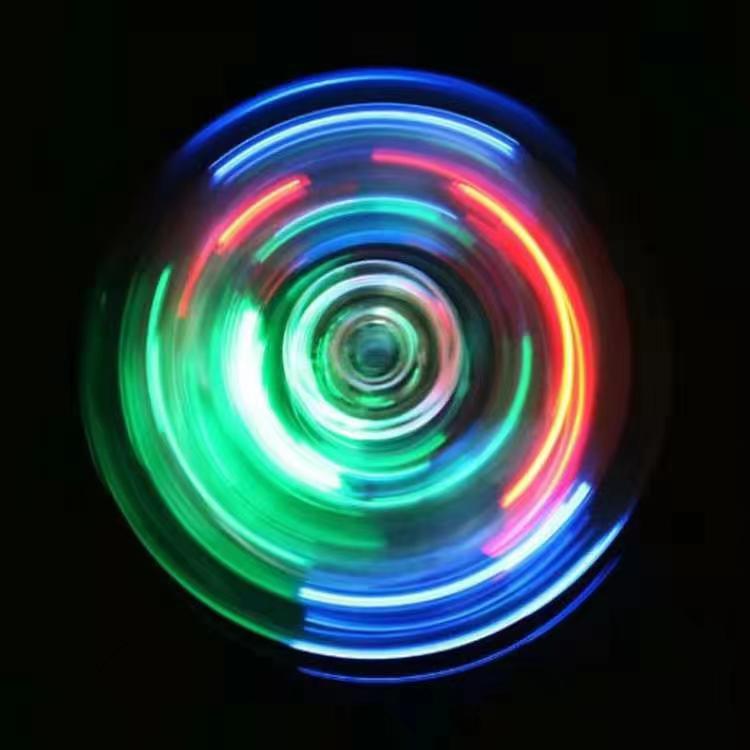Luz LED luminosa Fidget Spinner mano Top Spinners que brilla en la oscuridad luz EDC Figet Spiner dedo alivio del estrés Juguetes