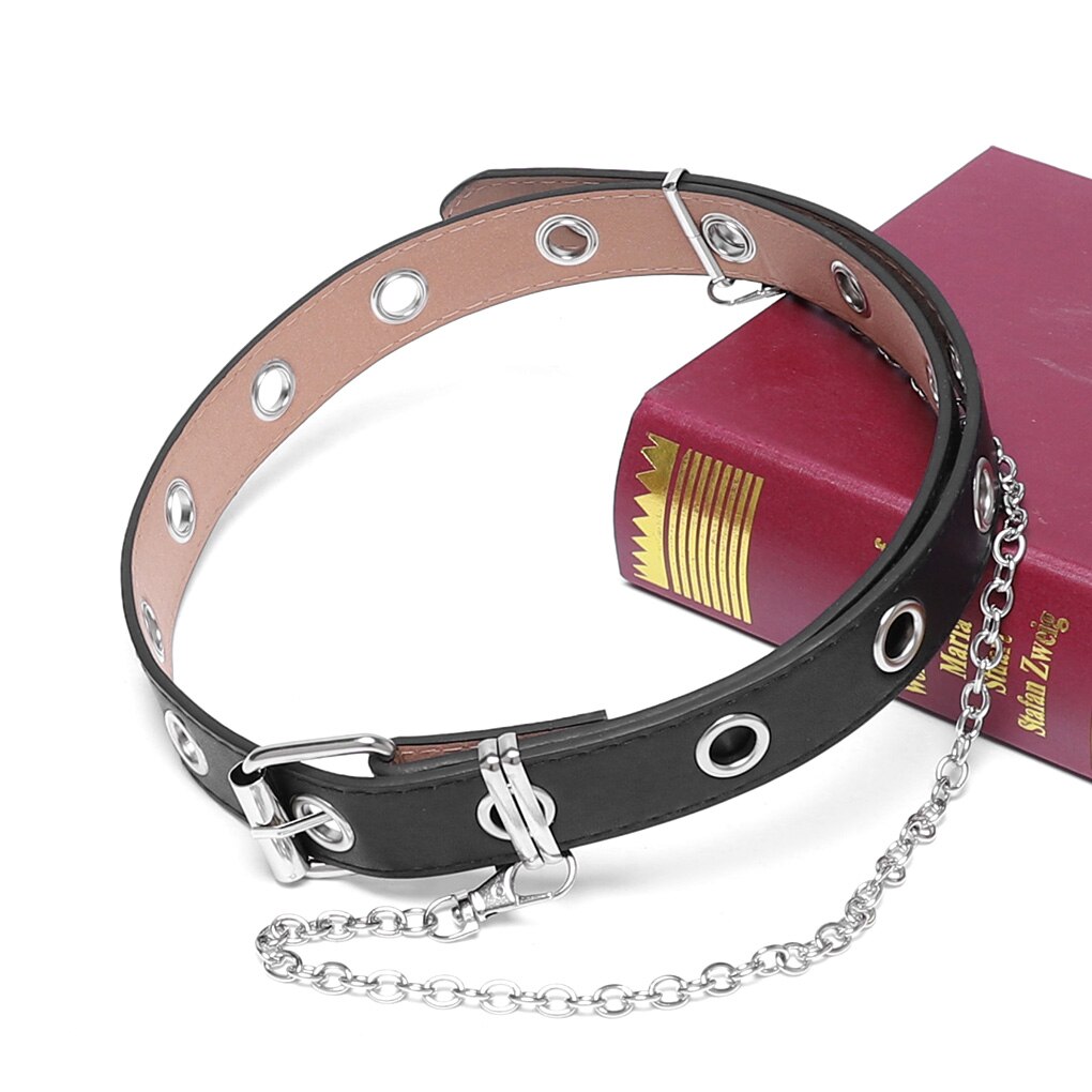 Vrouwen Meisjes Ketting Riem Leer Pin Gesp Riem Punk Stijl Jeans Individuele Decoratieve Riem Koffie Zwart