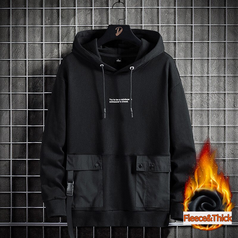Sudadera con capucha de lana para hombre, suéter holgado de talla grande, novedad, primavera, otoño e invierno, 2022: M