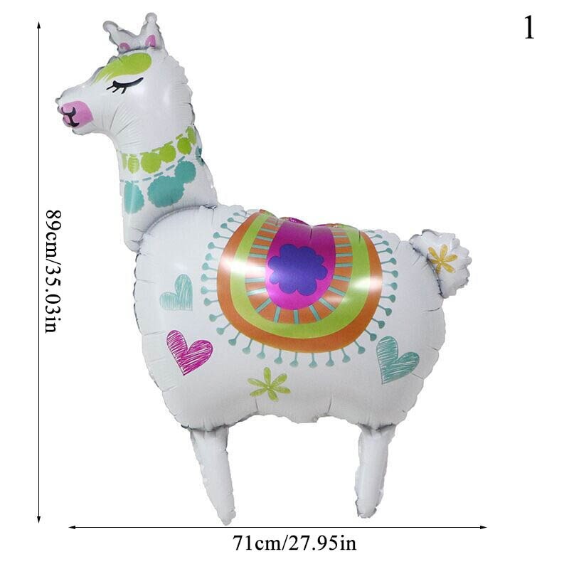 1Pcs 4D Cartoon Dier Alpaca Folie Helium Ballon Leuke Lama Opblaasbare Ronde Ballons Kinderen Baby Verjaardagsfeestje Decoraties: 1